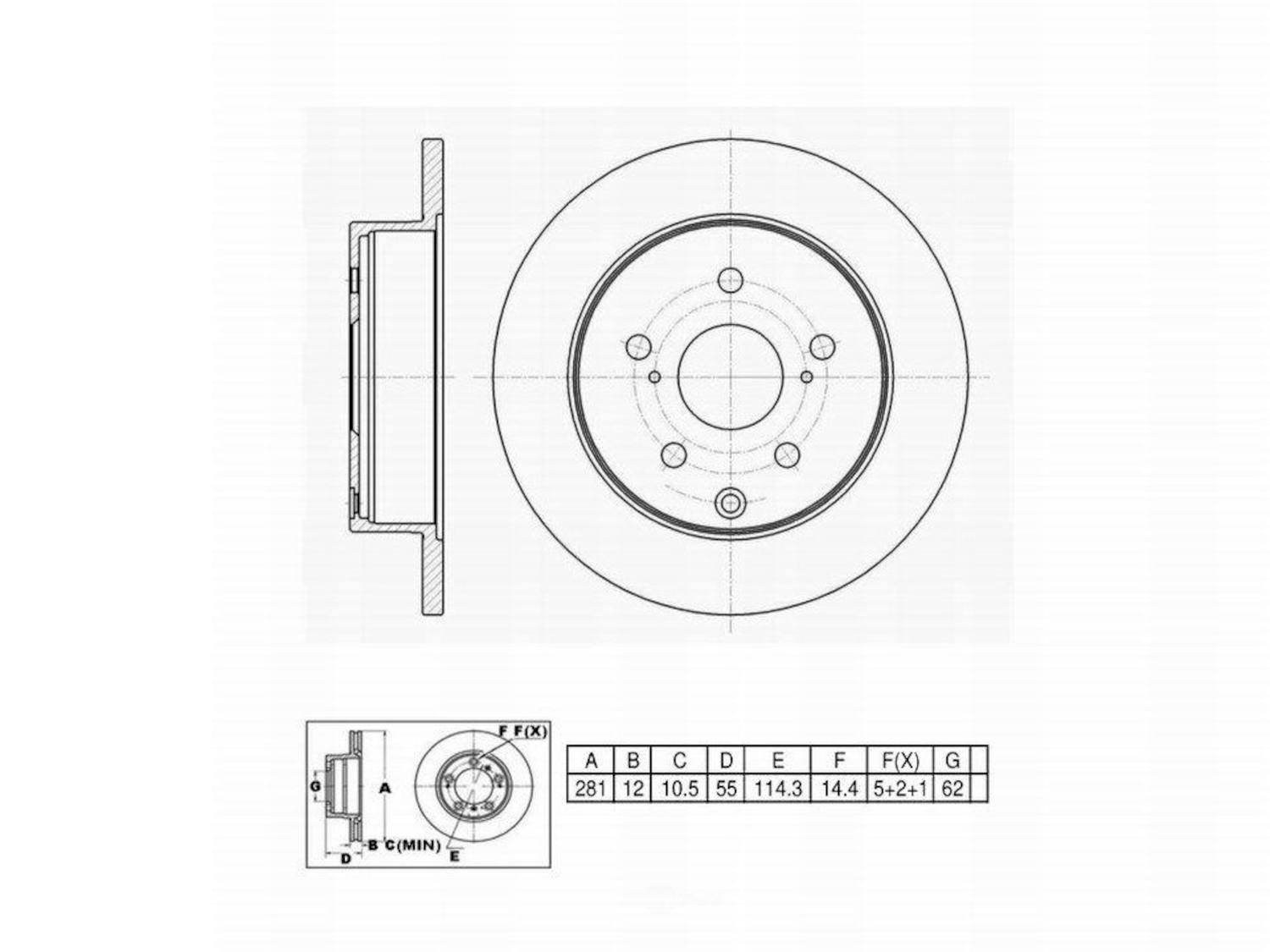 ULTRA HC - UltraHC Premium Disc Brake Rotor (Rear) - UHC UR001842