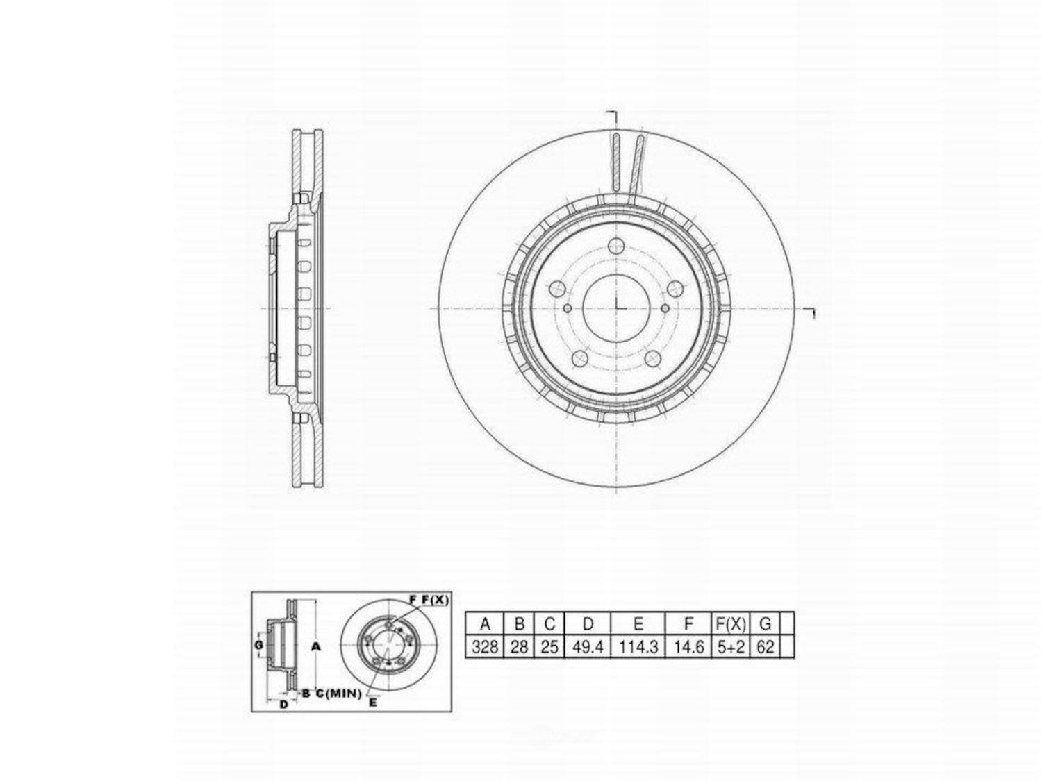 ULTRA HC - UltraHC Premium Disc Brake Rotor (Front) - UHC UR002191