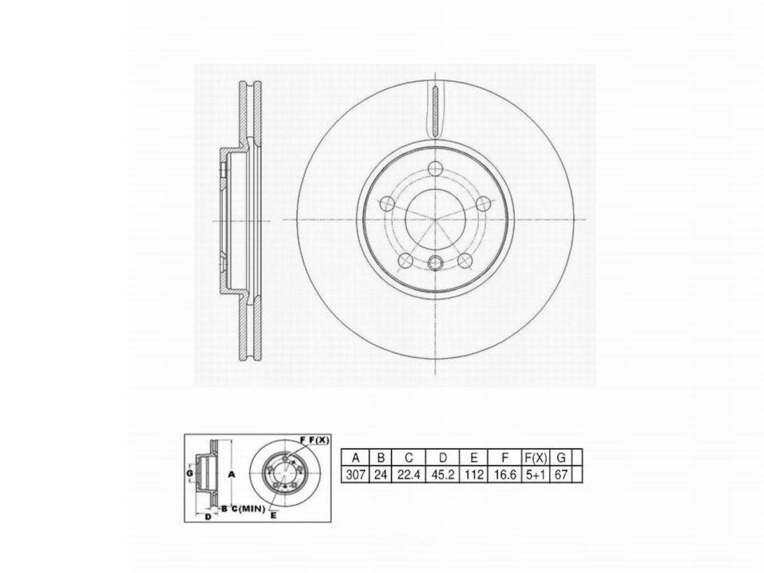 ULTRA HC - UltraHC Premium Disc Brake Rotor (Front) - UHC UR005802