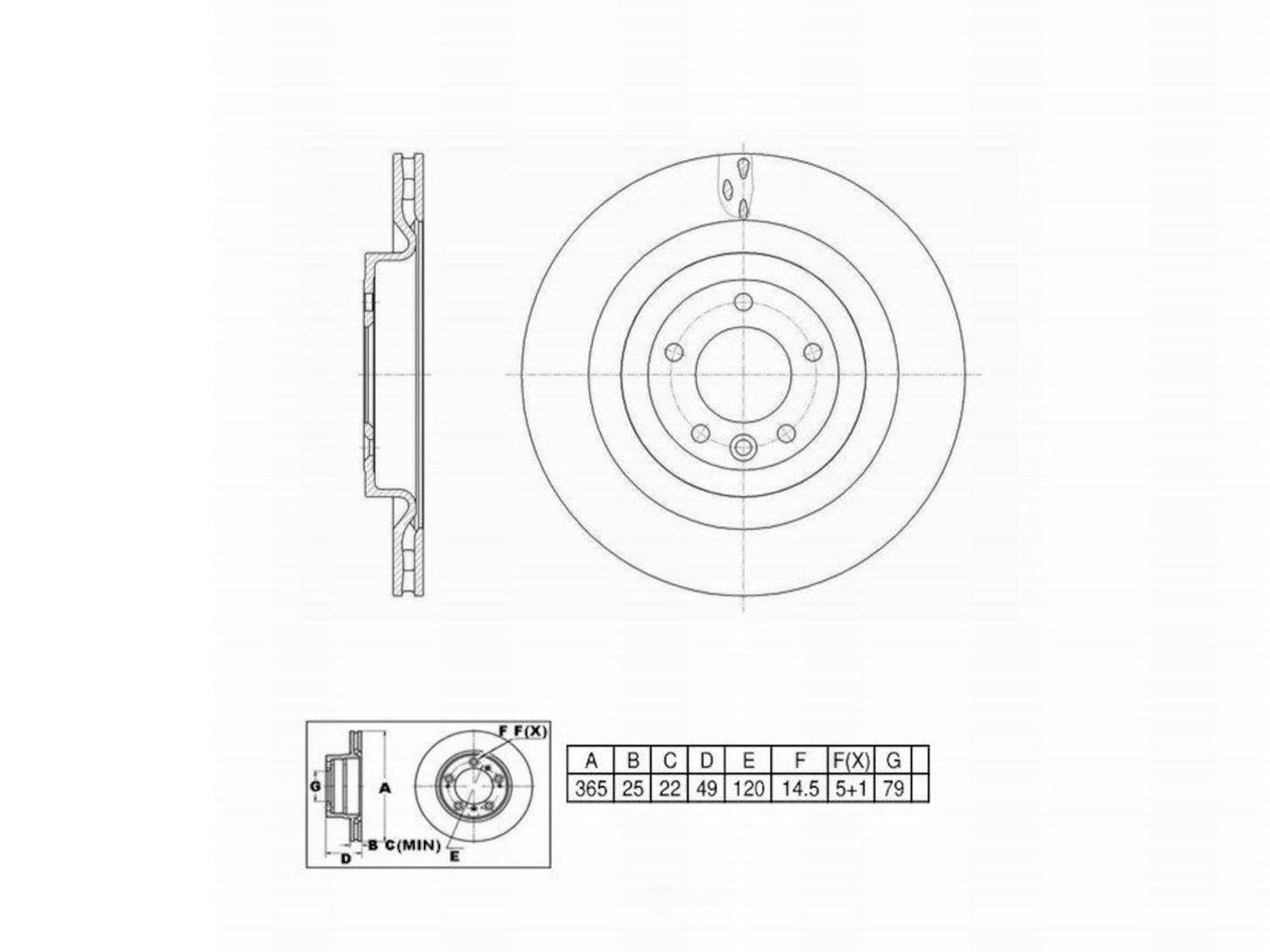 ULTRA HC - UltraHC Premium Disc Brake Rotor (Rear) - UHC UR006151