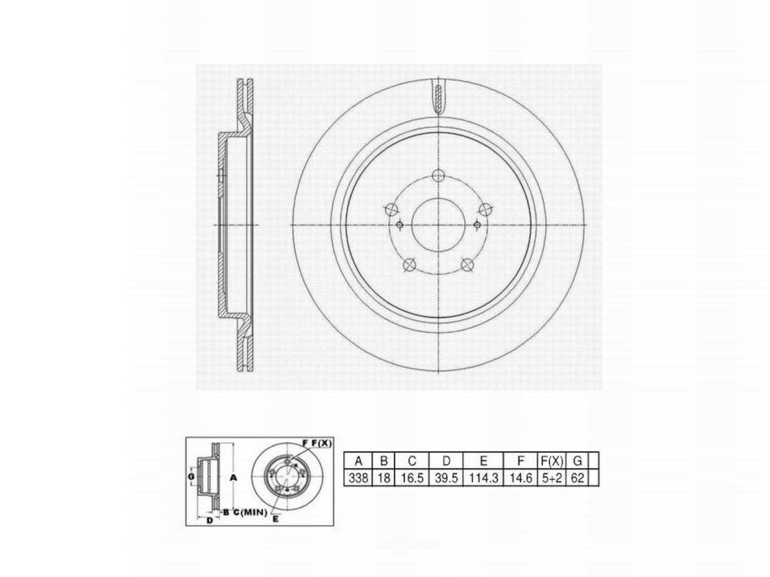 ULTRA HC - UltraHC Premium Disc Brake Rotor (Rear) - UHC UR006632