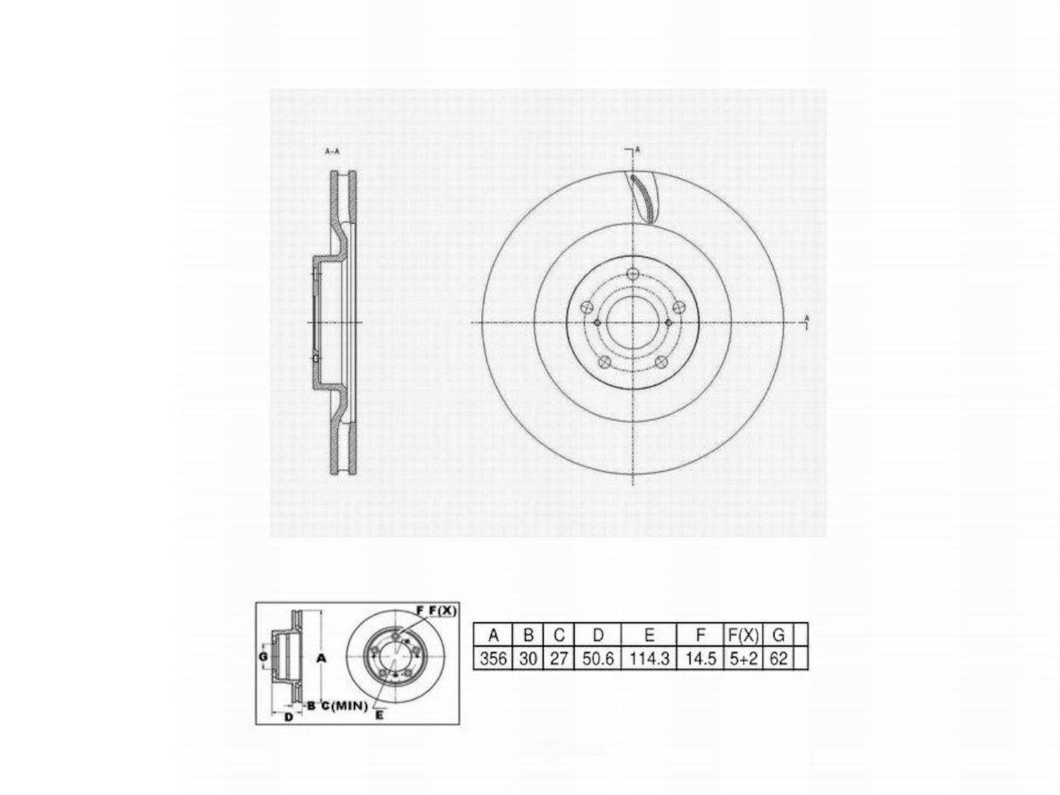 ULTRA HC - UltraHC Premium Disc Brake Rotor (Front Left) - UHC UR020723
