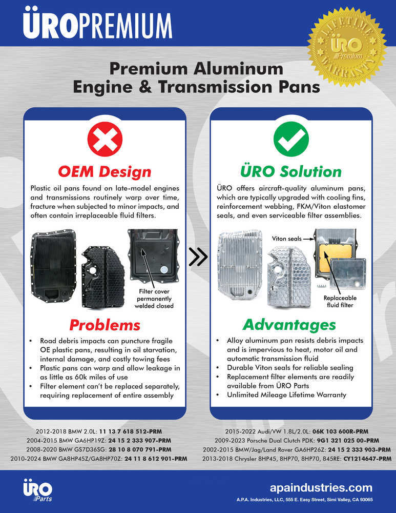 URO PARTS - HD Aluminum Upgrade, Cooling Fins, Replaceable Filter - URO 24118612901PRM