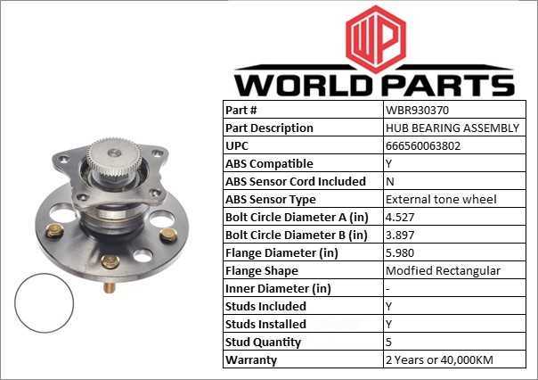 Wheel Bearing and Hub Assembly