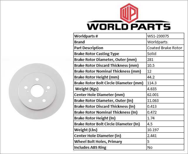 Worldparts Coated Rotor