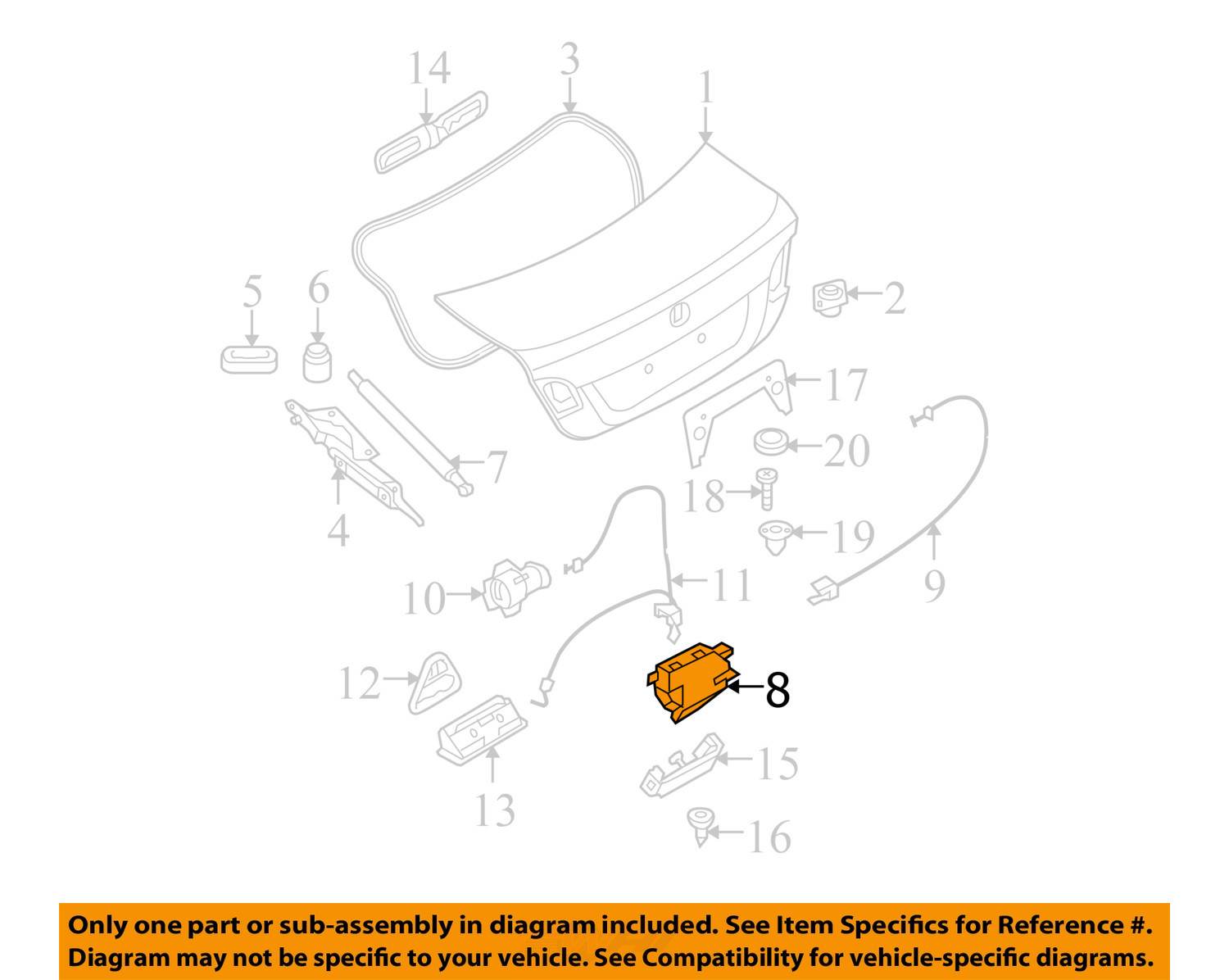 BMW OEM 03-08 Z4 Trunk-Lock Actuator Motor 51247840617 | eBay bmw z4 trunk lock diagram 