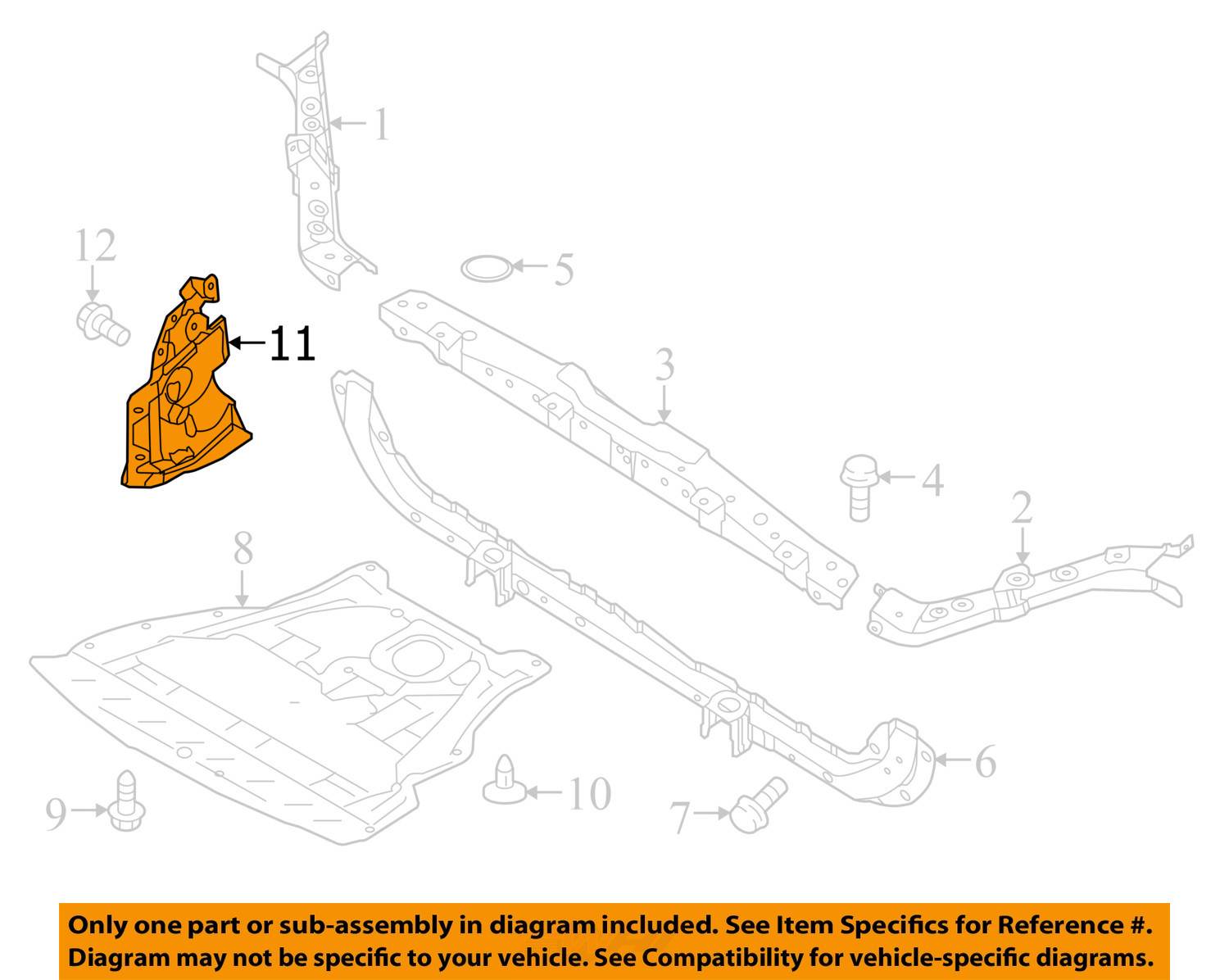 NEW RADIATOR SUPPORT UPPER CENTER TIE BAR FITS 14-17 NISSAN ROGUE 625114BC0A