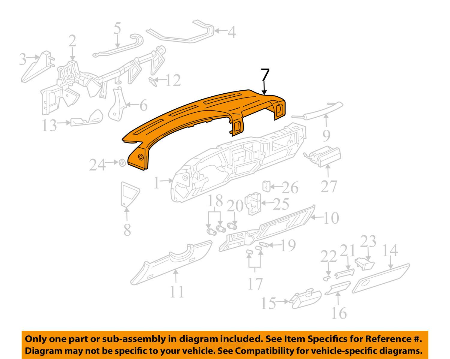 GM OEM INSTRUMENT Panel Dash-Upper Cover-Pewter-15833353 - $792.80